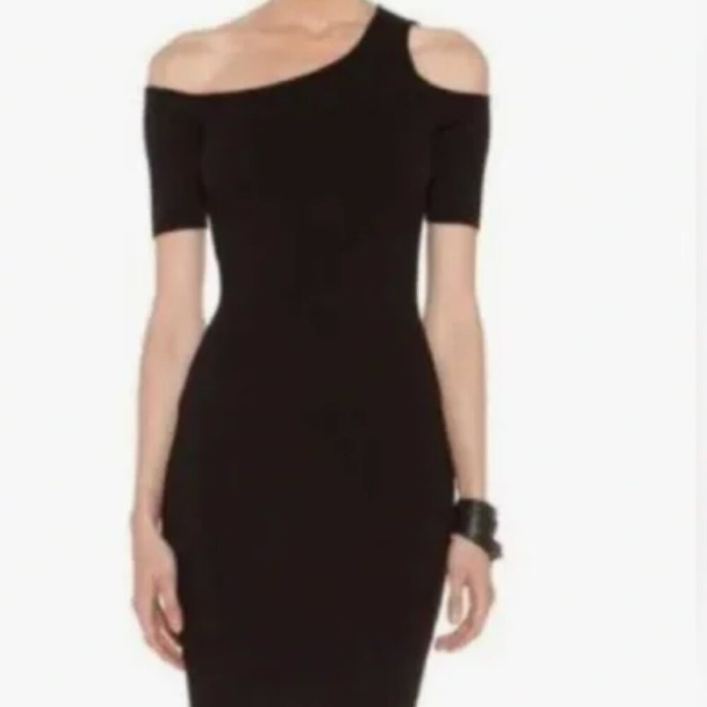 Helmut Lang short-sleeved off the shoulder knit dress
